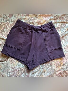 aerie Deep Plum Casual High-Rise Sweat Shorts